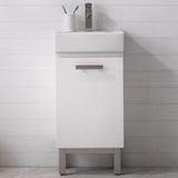 Whether you choose to wall mount the cabinet as a floating vanity, or use the included aluminum finished wood legs as a free standing vanity, the results will be equally pleasing.