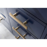 Soft close doors with concealed adjustable hinges Metal hardware in brushed nickel finish