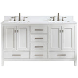 Design Element Valentino 60 in. W x 22 in. D Bath Vanity in White with Quartz Vanity Top in White with White Basin | V01-60-WT