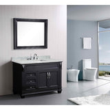 Design Element Hudson 48″ Espresso Transitional Single Sink Vanity w/ White Carrara Marble Top