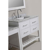 2 London 36" White Transitional Single Sink Vanity Set With Make-up Table