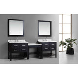 2 London 36" Espresso Transitional Single Sink Vanity Set With Make-up Table