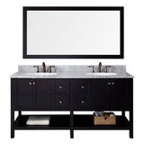 Virtu USA Winterfell 72" Double Bathroom Vanity w/ Round Sink, Mirror