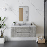 Fresca Formosa 48" Ash Modern Wall Hung Bathroom Vanity | FCB31-122412ASH-CWH-U