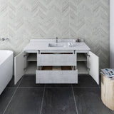 Fresca Formosa 54" Rustic White Modern Wall Hung Bathroom Vanity | FCB31-123012RWH-CWH-U