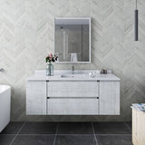 Fresca Formosa 54" Rustic White Modern Wall Hung Bathroom Vanity | FCB31-123012RWH-CWH-U