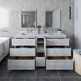 Fresca Formosa 72" Rustic White Modern Floor Standing Double Sink Bathroom Vanity | FCB31-301230RWH-FC-CWH-U