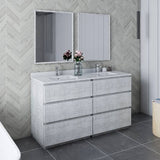 Fresca Formosa 60" Rustic White Modern Floor Standing Double Sink Bathroom Vanity | FCB31-3030RWH-FC-CWH-U