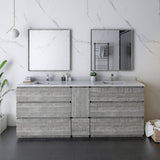Fresca Formosa 82" Ash Modern Freestanding Double Sink Bathroom Base Cabinet | FCB31-361236ASH-FC