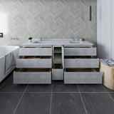 Fresca Formosa 84" Rustic White Modern Floor Standing Double Sink Bathroom Vanity | FCB31-361236RWH-FC-CWH-U