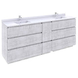Fresca Formosa 84" Rustic White Modern Floor Standing Double Sink Bathroom Vanity | FCB31-361236RWH-FC-CWH-U