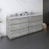 Fresca Formosa 72" Ash Modern Floor Standing Double Sink Bathroom Vanity | FCB31-3636ASH-FC-CWH-U