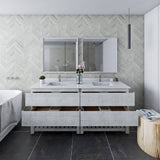 Fresca Formosa 72" Rustic White Modern Floor Standing Open Bottom Double Sink Bathroom Vanity | FCB31-3636RWH-FS-CWH-U