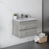 Fresca Formosa 24" Ash Modern Wall Hung Bathroom Vanity | FCB3124ASH-CWH-U