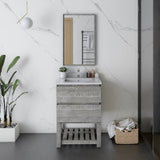 Fresca Formosa 24" Ash Modern Floor Standing Open Bottom Bathroom Vanity | FCB3124ASH-FS-CWH-U