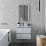 Fresca Formosa 24" Rustic White Modern Wall Hung Bathroom Vanity | FCB3124RWH-CWH-U