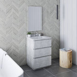 Fresca Formosa 24" Rustic White Modern Floor Standing Bathroom Vanity | FCB3124RWH-FS-CWH-U