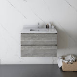 Fresca Formosa 29" Ash Modern Wall Hung Bathroom Base Cabinet | FCB3130ASH