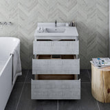 Fresca Formosa 30" Rustic White Modern Floor Standing Bathroom Vanity | FCB3130RWH-FC-CWH-U