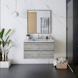 Fresca Formosa 36" Ash Modern Wall Hung Bathroom Vanity | FCB3136ASH-CWH-U