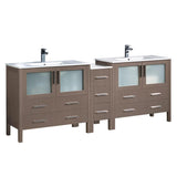 Fresca Torino 84" Gray Oak Modern Double Sink Bathroom Cabinets