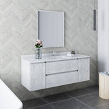 Fresca Formosa 54" Rustic White Modern Wall Hung Bathroom Vanity Set | FVN31-123012RWH