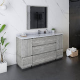 Fresca Formosa 60" Ash Modern Floor Standing Bathroom Vanity Set | FVN31-123612ASH-FC