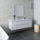 Fresca Formosa 60" Rustic White Modern Wall Hung Bathroom Vanity Set | FVN31-123612RWH
