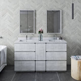 Fresca Formosa 60" Rustic White Modern Floor Standing Double Sink Vanity Set | FVN31-241224RWH-FC