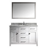 Virtu USA Caroline 48" Single Bathroom Vanity w/ Sink, Chrome Faucet, Mirror
