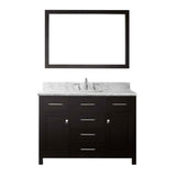 Virtu USA Caroline 48" Single Bathroom Vanity w/ Sink, Chrome Faucet, Mirror