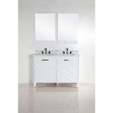 Bellaterra Home 48" White Double Sink Vanity with White Marble Top - 500709-48D-WC - Bath Vanity Plus