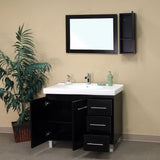 Bellaterra Home 40" Black Wood Single Sink Vanity Set (Left or Right Drawers) - 203129-B - Bath Vanity Plus