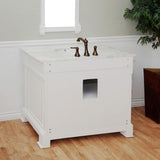 Bellaterra Home 42" White Wood Single Sink Vanity Set - 205042-WH - Bath Vanity Plus