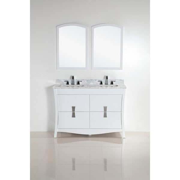 Bellaterra Home 48" Double sink vanity with White Marble Top - 500701-48D-WC - Bath Vanity Plus