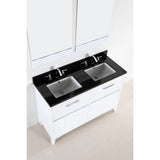 Bellaterra Home 48" White Double Sink Vanity with Black Granite Top - 500709-48D-BG - Bath Vanity Plus