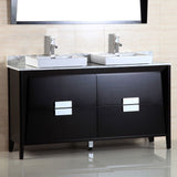 Bellaterra Home 60" Dark Espresso Double Sink Vanity Marble Top - 500410-ES-WH-60D - Bath Vanity Plus