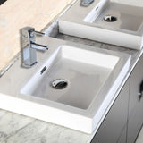 Bellaterra Home 60" Dark Espresso Double Sink Vanity Marble Top - 500410-ES-WH-60D - Bath Vanity Plus