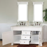 Bellaterra Home 60" White Wood Double Sink Vanity Set - 205060-D-WH - Bath Vanity Plus