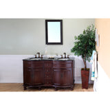 Bellaterra Home 62" Colonial Cherry Double Sink Vanity Set Granite Top- 603316-C-BG - Bath Vanity Plus