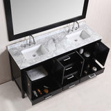 Design Element 72" London Hyde Double Sink Vanity Set in White or Espresso - DEC082B - Bath Vanity Plus