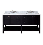 Virtu USA Winterfell 72" Double Bathroom Vanity with Marble Top and Square Sink
