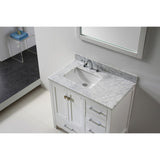 Eviva Aberdeen 36" Transitional White Bathroom Vanity Set - EVVN412-36WH - Bath Vanity Plus