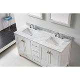 Eviva Aberdeen 60" Transitional White Double Sink Vanity Set - EVVN412-60WH - Bath Vanity Plus