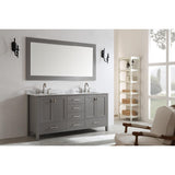 Eviva Aberdeen 72" Transitional Gray Double Sink Vanity Set - EVVN412-72GR - Bath Vanity Plus