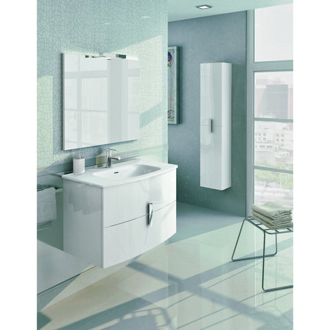 Eviva Cali 31" White Wall-Mount Bathroom Vanity Set - EVVN32-31WH-Round - Bath Vanity Plus