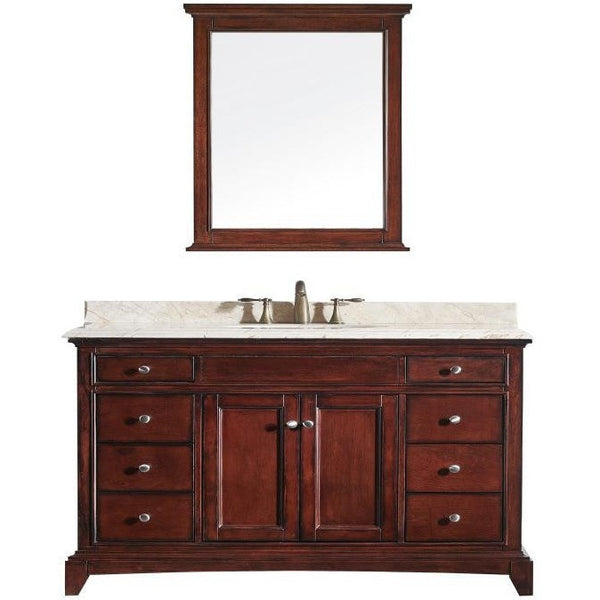 Eviva Elite Stamford® 60" Brown Solid Wood Single Bathroom Vanity Set - EVVN709-60TK-SS - Bath Vanity Plus