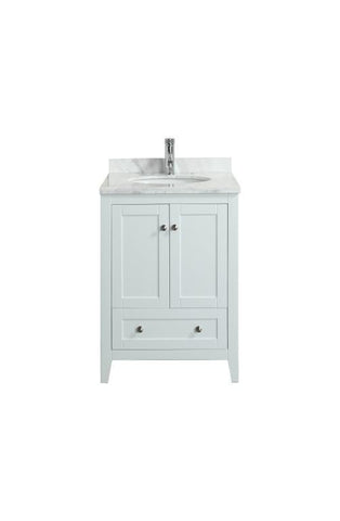 Eviva Lime® 24" White Single Sink Bathroom Vanity Set - EVVN07-24WH-MRB - Bath Vanity Plus