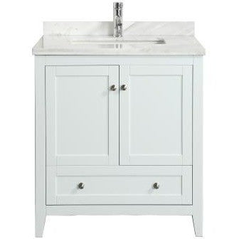 Eviva Lime® 30" White Single Sink Bathroom Vanity Set - EVVN07-30WH-MRB - Bath Vanity Plus