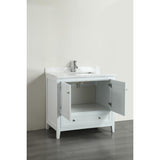 Eviva Lime® 36" White Single Sink Bathroom Vanity Set - EVVN07-36WH-MRB - Bath Vanity Plus